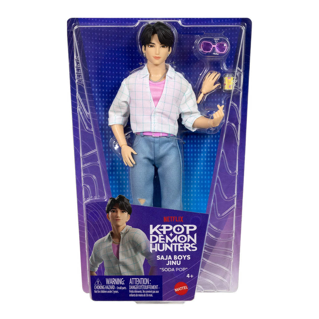 KPop Demon Hunters Mattel Saja Boys Jinu Soda Pop Collectible Fashion Doll Toy