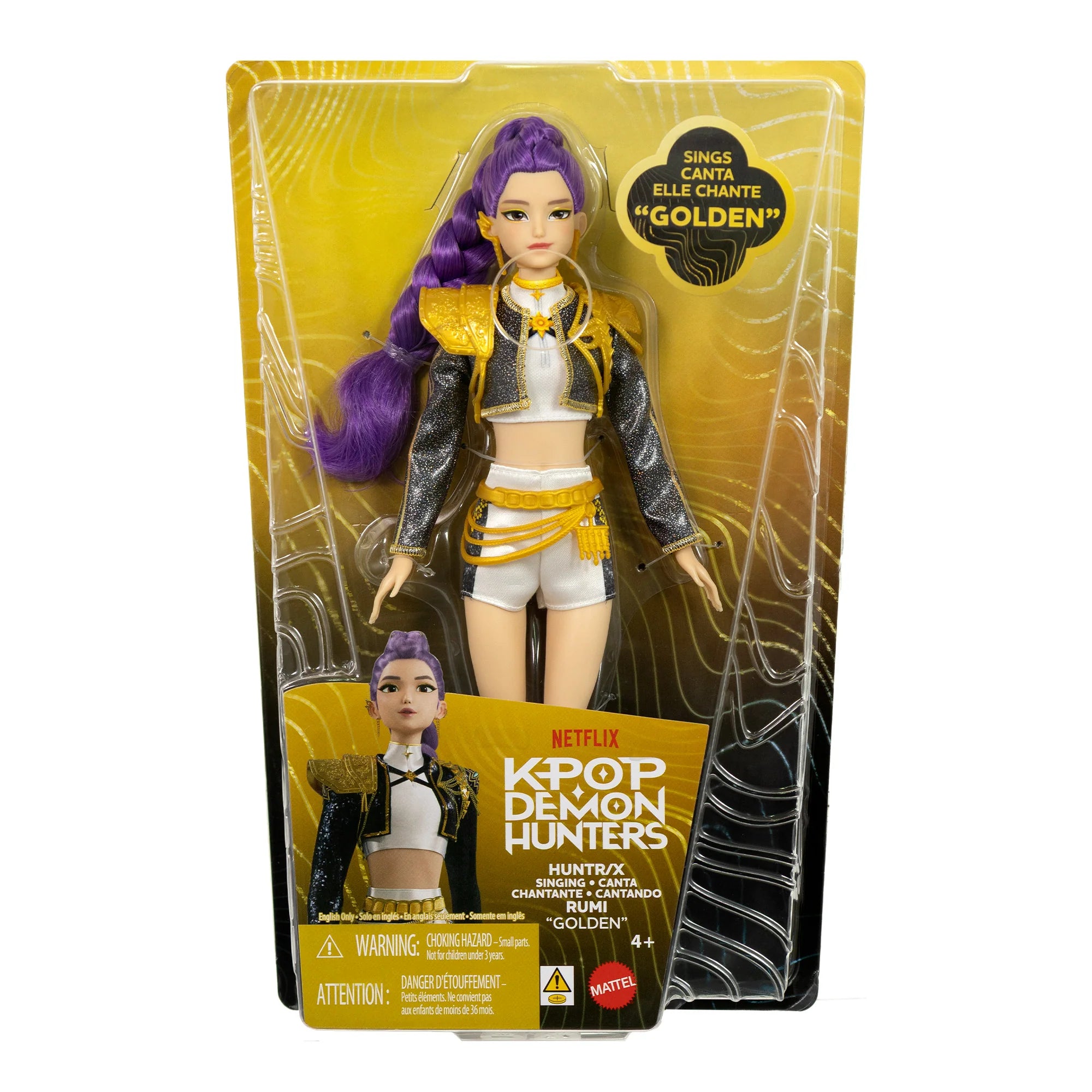 KPop Demon Hunters Mattel HUNTR/X Rumi Golden Singing Doll Musical Fashion Toy