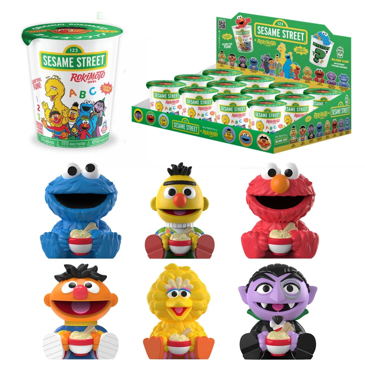 Sesame Street Rokimoto Cup Vinyl Figure Display Case of 12