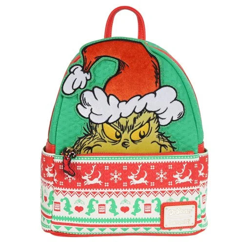 Grinch Christmas Sweater Mini-Backpack
