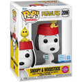 Peanuts Snoopy and Woodstock Flocked Funko Pop